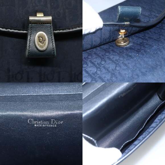 DIOR Trotter Canvas Shoulder Bag Navy - Picture 11 of 12